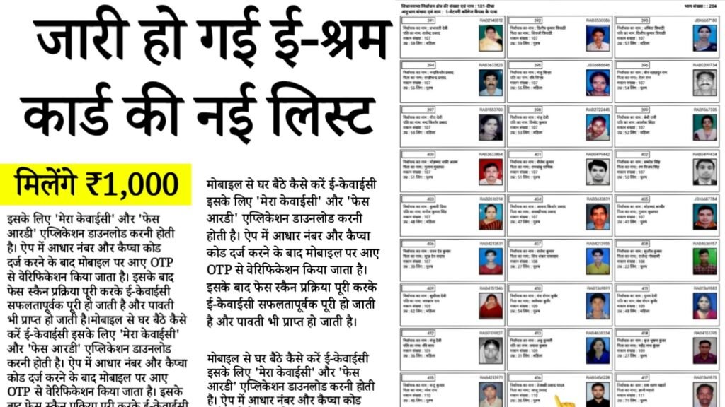 ई श्रम कार्ड की सभी राज्यों की नई लिस्ट जारी | E Shram Card List 2025 (Latest News)