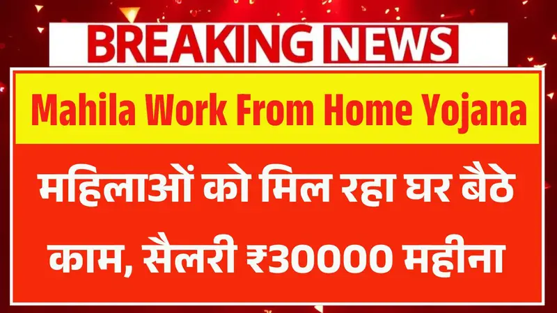 महिलाओं को मिल रहा घर बैठे काम, सैलरी ₹30000 महीना — ऐसे करें आवेदन | Mahila Work From Home Yojana
