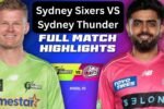 Sydney Sixers VS Sydney Thunder BBL Match | Scorecard, Philippe, Dwarshuis